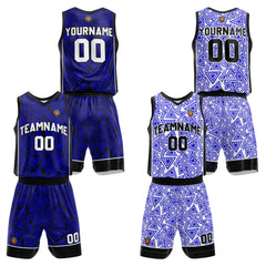 Benutzerdefinierte Royal Reversible Basketball Jersey Personalisierte Name Nummernlogo drucken