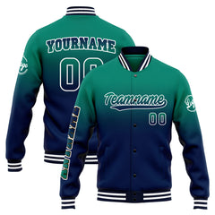 Benutzerdefinierte Verlauf Varsity-Jacke. Letterman-Jacke Grüne Marine