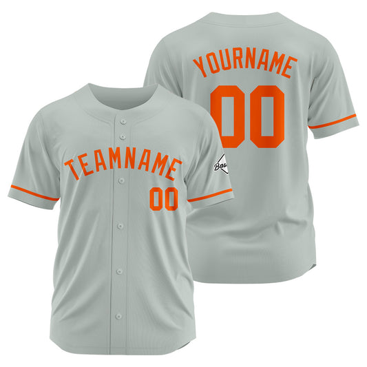 Benutzerdefinierte Authentisch Baseball-Trikot Grau-Orange