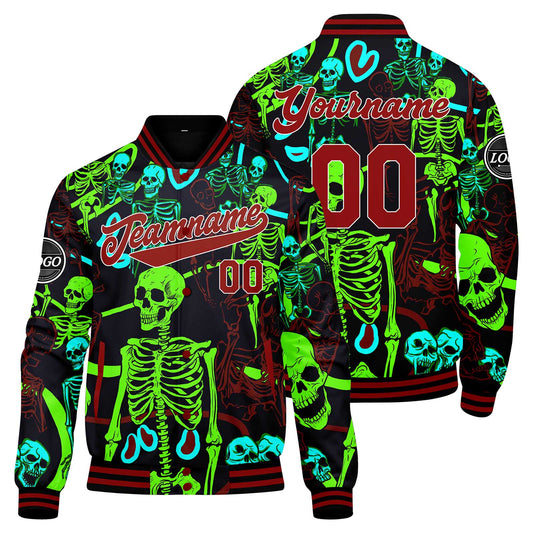 Benutzerdefinierte Rot Varsity-Jacke. Letterman-Jacke für Männer, Frauen und Jugendliche