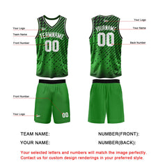 Benutzerdefinierter Grün Basketball Jersey Uniform Anzug gedruckt Ihr Logo Name Nummer