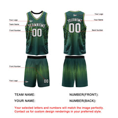 Benutzerdefinierter Grün Basketball Jersey Uniform Anzug gedruckt Ihr Logo Name Nummer