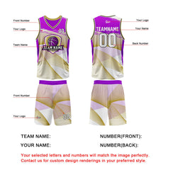Benutzerdefinierter Lila Basketball Jersey Uniform Anzug gedruckt Ihr Logo Name Nummer