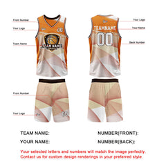 Benutzerdefinierter Orange Basketball Jersey Uniform Anzug gedruckt Ihr Logo Name Nummer