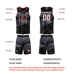 Benutzerdefinierter Schwarz Basketball Jersey Uniform Anzug gedruckt Ihr Logo Name Nummer
