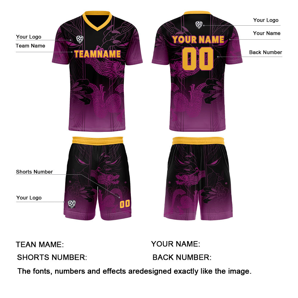 Benutzerdefinierte Lila Orange Trikots für Männer Frauen Personalisierte Fußball Uniformen für Erwachsene und Kind