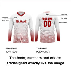 Kundenspezifisches Rot Weiß Basketball Fußball Schießen langes T-Shirt für Erwachsene und Kinder