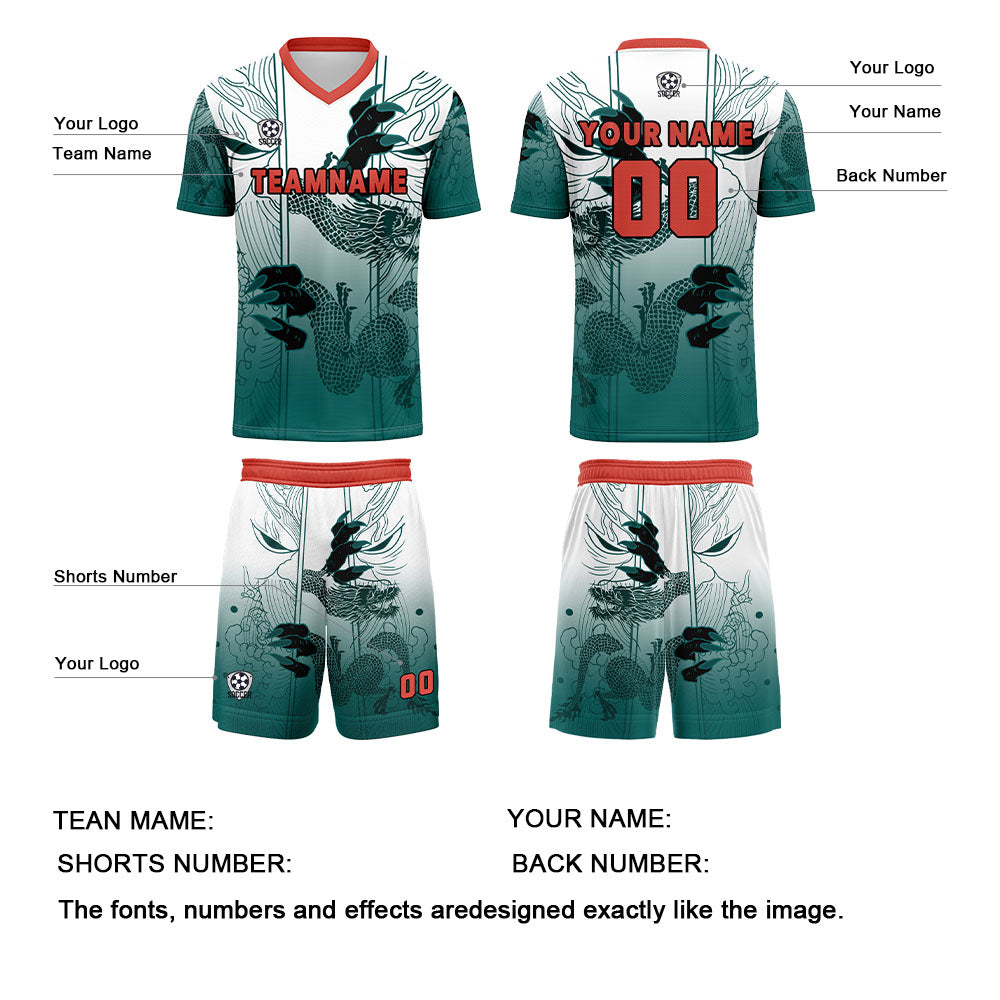 Benutzerdefinierte Weiß Lichtgrün Trikots für Männer Frauen Personalisierte Fußball Uniformen für Erwachsene und Kind