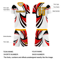 Benutzerdefinierte Weiß Rot Trikots für Männer Frauen Personalisierte Fußball Uniformen für Erwachsene und Kind