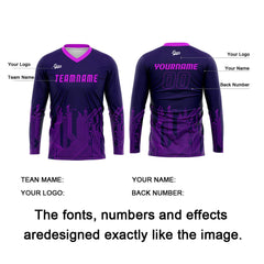 Kundenspezifisches Lila Basketball Fußball Schießen langes T-Shirt für Erwachsene und Kinder