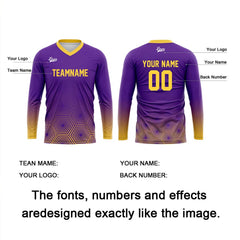 Kundenspezifisches Gelb Lila Basketball Fußball Schießen langes T-Shirt für Erwachsene und Kinder