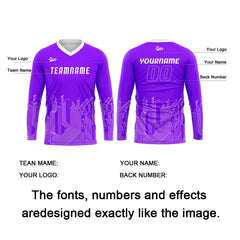 Kundenspezifisches Helllila Weiß Basketball Fußball Schießen langes T-Shirt für Erwachsene und Kinder