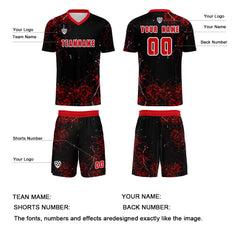 Benutzerdefinierte Rot Trikots für Männer Frauen Personalisierte Fußball Uniformen für Erwachsene und Kind