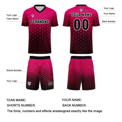 Benutzerdefinierte Rosa Schwarz Trikots für Männer Frauen Personalisierte Fußball Uniformen für Erwachsene und Kind