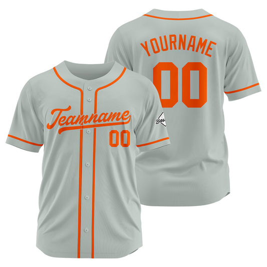 Benutzerdefinierte Authentisch Baseball-Trikot Grau-Orange