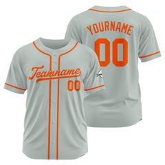 Benutzerdefinierte Authentisch Baseball-Trikot Grau-Orange