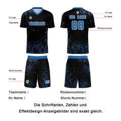 Benutzerdefinierte Blau Trikots für Männer Frauen Personalisierte Fußball Uniformen für Erwachsene und Kind