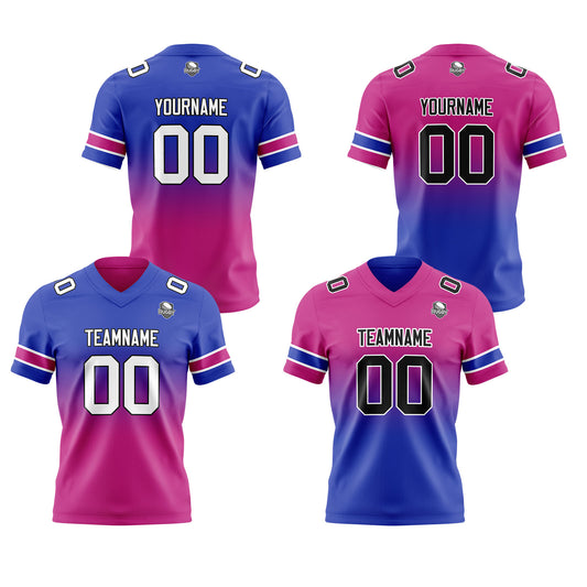 Benutzerdefinierte Royal Rose Reversibel Genäht Fußball Trikot Personalisierte Gradient Fußball Shirts für Männer gedruckt Team Name Nummer Logo