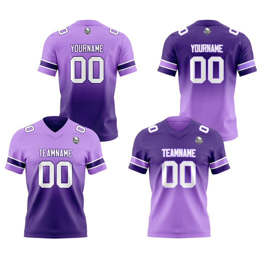 Benutzerdefinierte Lila Reversibel Genäht Fußball Trikot Personalisierte Gradient Fußball Shirts für Männer gedruckt Team Name Nummer Logo