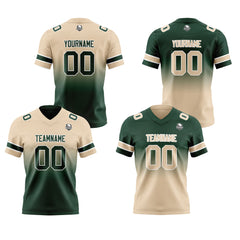 Benutzerdefinierte Khaki Dunkelgrün Reversibel Genäht Fußball Trikot Personalisierte Gradient Fußball Shirts für Männer gedruckt Team Name Nummer Logo