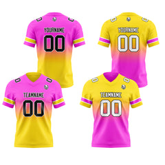 Benutzerdefinierte Rosa Gelb Reversibel Genäht Fußball Trikot Personalisierte Gradient Fußball Shirts für Männer gedruckt Team Name Nummer Logo