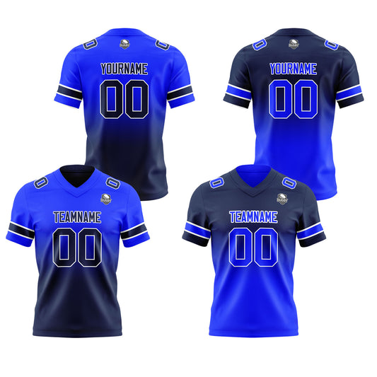Benutzerdefinierte Royal Marine Reversibel Genäht Fußball Trikot Personalisierte Gradient Fußball Shirts für Männer gedruckt Team Name Nummer Logo