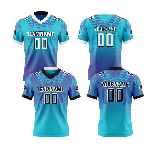 Benutzerdefinierte Lila Blau Schwarz Reversibel Fußball Trikot Personalisierte Gradient Fußball Shirts für Männer gedruckt Team Name Nummer Logo