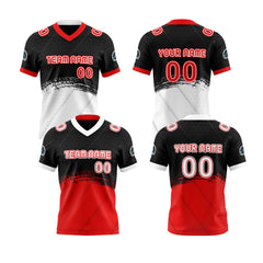 Benutzerdefinierte Rot Weiß Reversibel Fußball Trikot Personalisierte Gradient Fußball Shirts für Männer gedruckt Team Name Nummer Logo