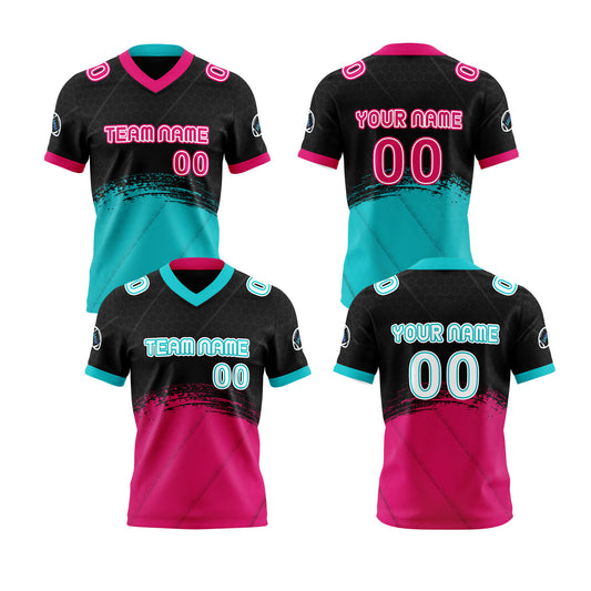 Benutzerdefinierte Rose Rot Blau Reversibel Fußball Trikot Personalisierte Gradient Fußball Shirts für Männer gedruckt Team Name Nummer Logo