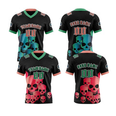 Benutzerdefinierte Schwarz Rot Reversibel Fußball Trikot Personalisierte Gradient Fußball Shirts für Männer gedruckt Team Name Nummer Logo