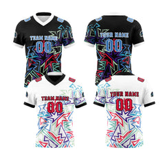 Benutzerdefinierte Weiß Rot Reversibel Fußball Trikot Personalisierte Gradient Fußball Shirts für Männer gedruckt Team Name Nummer Logo