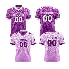 Benutzerdefinierte Lila Weiß Reversibel Fußball Trikot Personalisierte Gradient Fußball Shirts für Männer gedruckt Team Name Nummer Logo