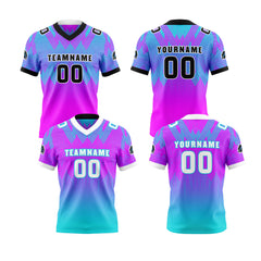 Benutzerdefinierte Rose Blau Reversibel Fußball Trikot Personalisierte Gradient Fußball Shirts für Männer gedruckt Team Name Nummer Logo