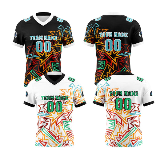 Benutzerdefinierte Weiß Grün Reversibel Fußball Trikot Personalisierte Gradient Fußball Shirts für Männer gedruckt Team Name Nummer Logo