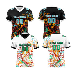 Benutzerdefinierte Weiß Grün Reversibel Fußball Trikot Personalisierte Gradient Fußball Shirts für Männer gedruckt Team Name Nummer Logo