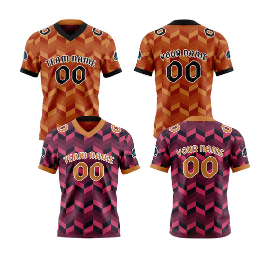 Benutzerdefinierte Lila Orange Reversibel Fußball Trikot Personalisierte Gradient Fußball Shirts für Männer gedruckt Team Name Nummer Logo