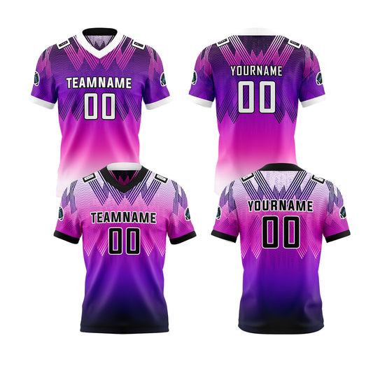 Benutzerdefinierte Lila Schwarz Reversibel Fußball Trikot Personalisierte Gradient Fußball Shirts für Männer gedruckt Team Name Nummer Logo