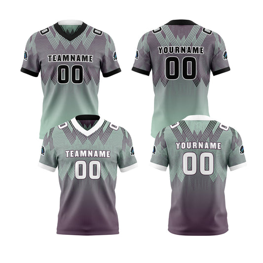 Benutzerdefinierte Lila Grün Reversibel Fußball Trikot Personalisierte Gradient Fußball Shirts für Männer gedruckt Team Name Nummer Logo