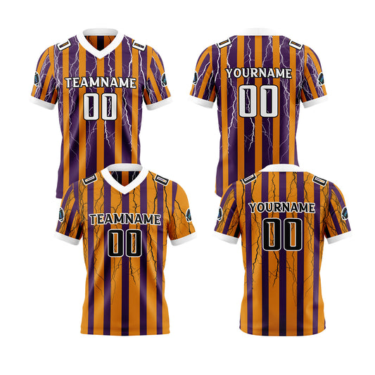 Benutzerdefinierte Orange Schwarz Reversibel Fußball Trikot Personalisierte Gradient Fußball Shirts für Männer gedruckt Team Name Nummer Logo