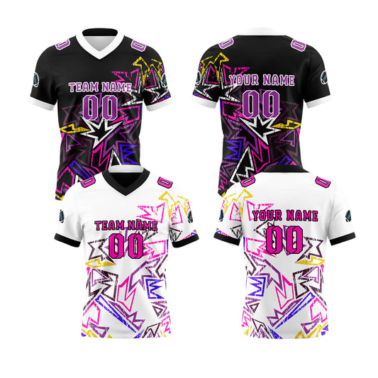 Benutzerdefinierte Weiß Rosa Reversibel Fußball Trikot Personalisierte Gradient Fußball Shirts für Männer gedruckt Team Name Nummer Logo