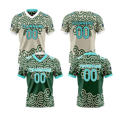 Benutzerdefinierte Grün Blau Reversibel Fußball Trikot Personalisierte Gradient Fußball Shirts für Männer gedruckt Team Name Nummer Logo