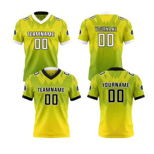Benutzerdefinierte Grün Gelb Reversibel Fußball Trikot Personalisierte Gradient Fußball Shirts für Männer gedruckt Team Name Nummer Logo