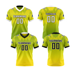 Benutzerdefinierte Grün Gelb Reversibel Fußball Trikot Personalisierte Gradient Fußball Shirts für Männer gedruckt Team Name Nummer Logo
