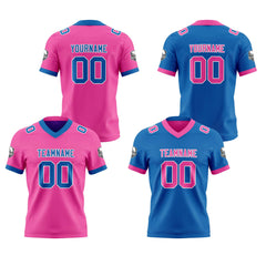 Benutzerdefinierte Rosa Lila Reversibel Genäht Fußball Trikot Personalisierte Fußball Shirts für Männer gedruckt Team Name Nummer Logo