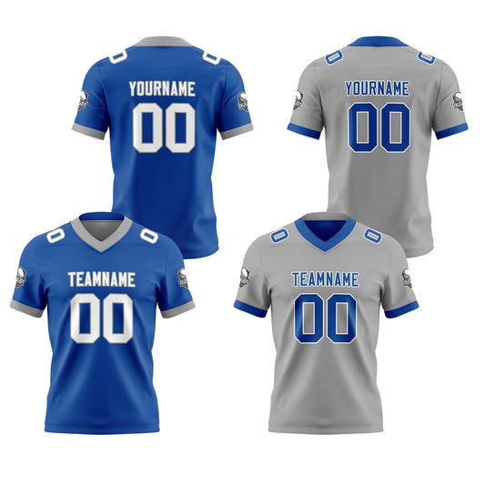 Benutzerdefinierte Royal Grau Reversibel Genäht Fußball Trikot Personalisierte Fußball Shirts für Männer gedruckt Team Name Nummer Logo