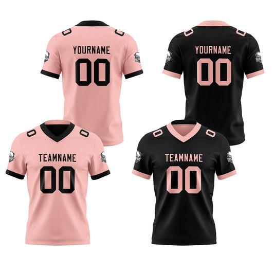 Benutzerdefinierte Rosa Schwarz Reversibel Genäht Fußball Trikot Personalisierte Fußball Shirts für Männer gedruckt Team Name Nummer Logo