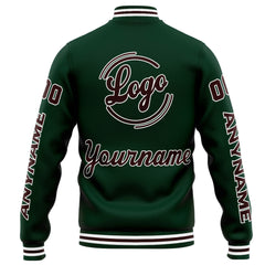 Benutzerdefinierte Varsity-Jacke. Letterman-Jacke für Männer, Frauen und Jugendliche Grün Braun