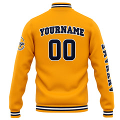 Benutzerdefinierte Varsity-Jacke. Letterman-Jacke für Männer, Frauen und Jugendliche Orange
