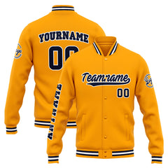Benutzerdefinierte Varsity-Jacke. Letterman-Jacke für Männer, Frauen und Jugendliche Orange