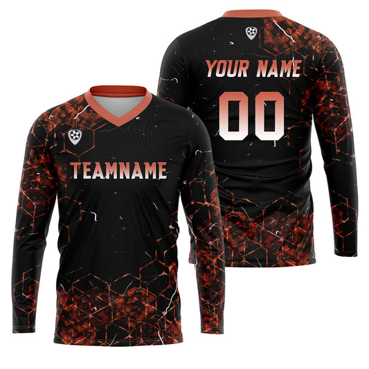 Kundenspezifisches Orange Basketball Fußball Schießen langes T-Shirt für Erwachsene und Kinder